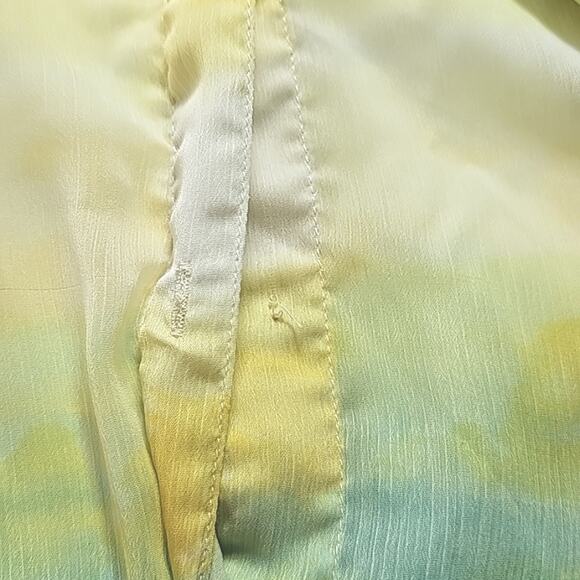 Chicos US Sz 12 Sheer Ombre Beachy Pool Cover-up Sheer Button Down TopSz 2 - Picture 11 of 11